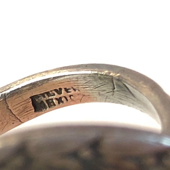 Mexican Sterling Silver Purple Art Glass Ring - Picture 7 of 16